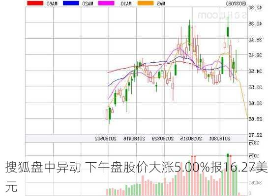 搜狐盘中异动 股价大涨5.02%