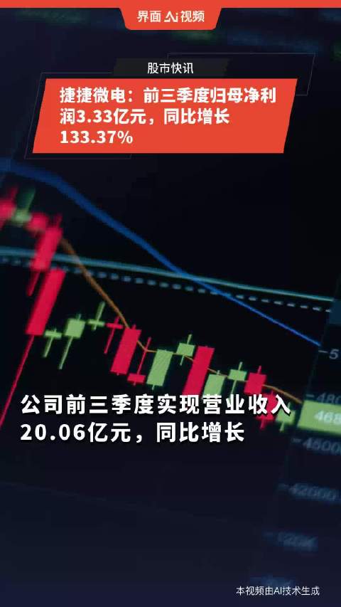 捷昌驱动：第三季度营业收入9.92亿元，同比增长24.25%