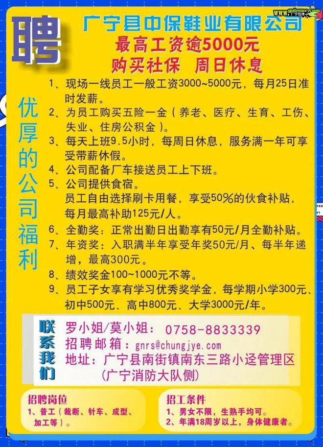 广宁在线最新招聘信息,广宁最新职位发布