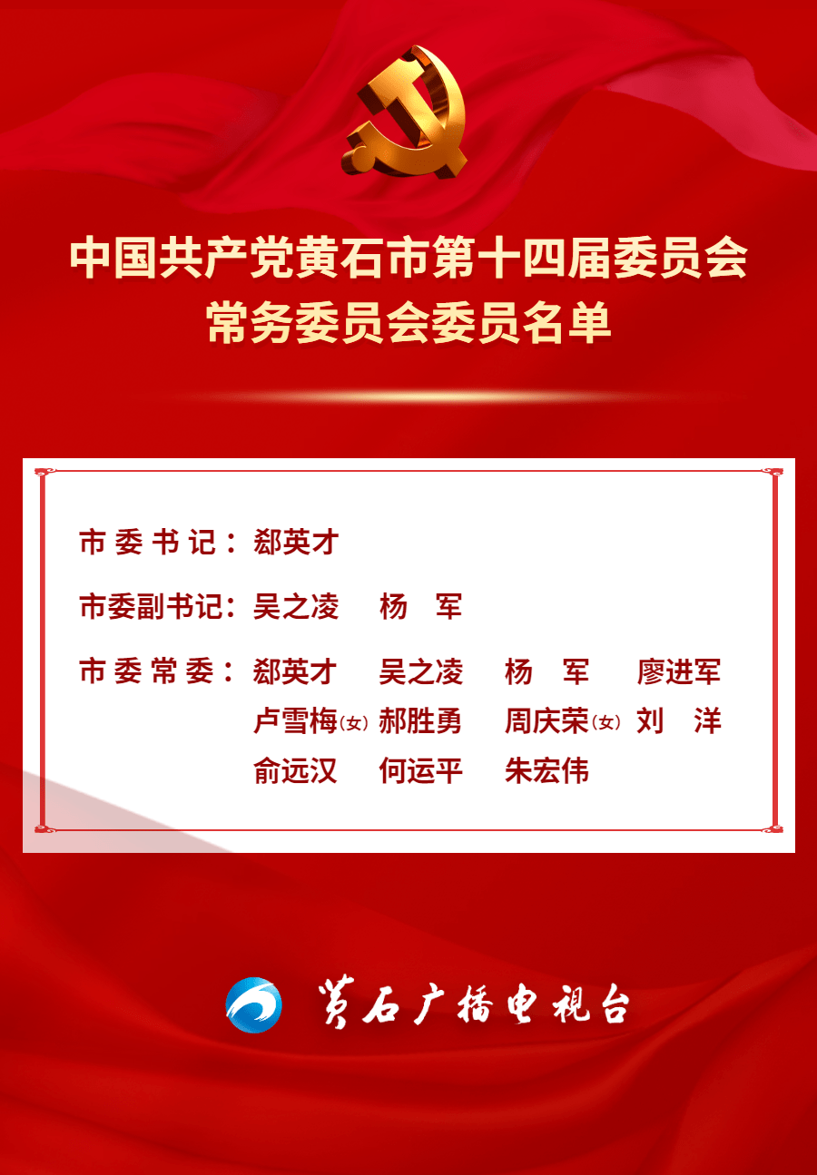 黄石市最新一批领导干部任命及公示信息公告